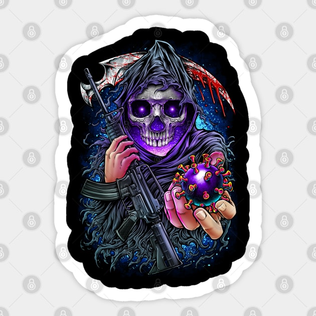 Grim reaper anarchy virus Sticker by Winya